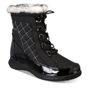 SPORTO Black Jenny Water-resistant Faux Fur Trim Boots/Booties Size Women's 5.5